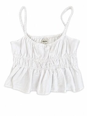 Rhythm White Smocked Ruffle Cami